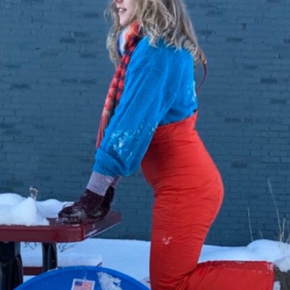 Retro bright blue turtleneck sweater